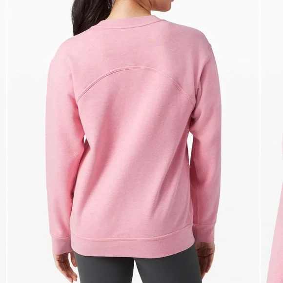 Lululemon All Yours Crew Terry Heathered Azalea Pink - Picture 2 of 5